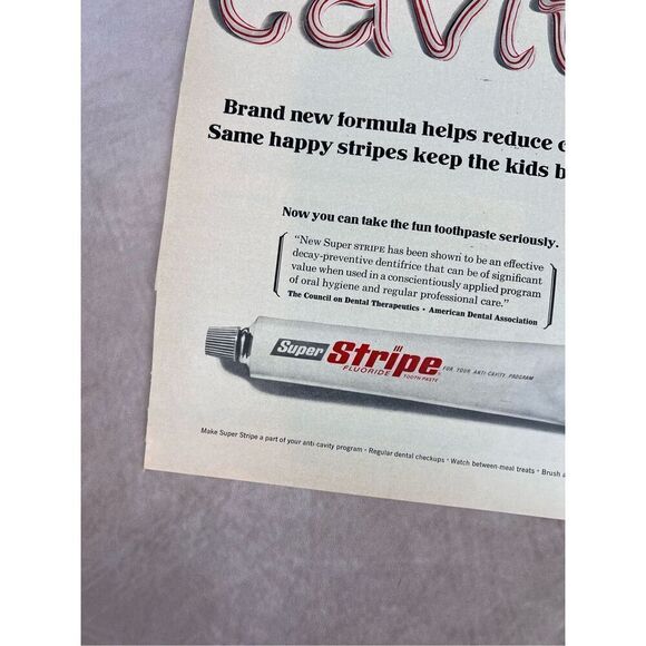Vintage 1966 Anti-Cavity Super Stripe Toothpaste Vintage Print Ad Advertisement - Picture 5 of 6